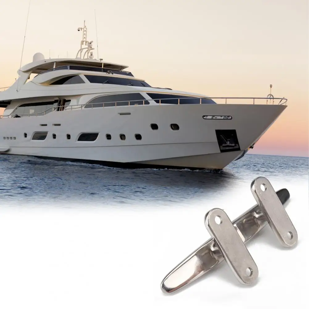 Boat Cleat Anti-rust with Screws 316 Stainless Steel 2 Holes Open Base Dock Cleat for Boat