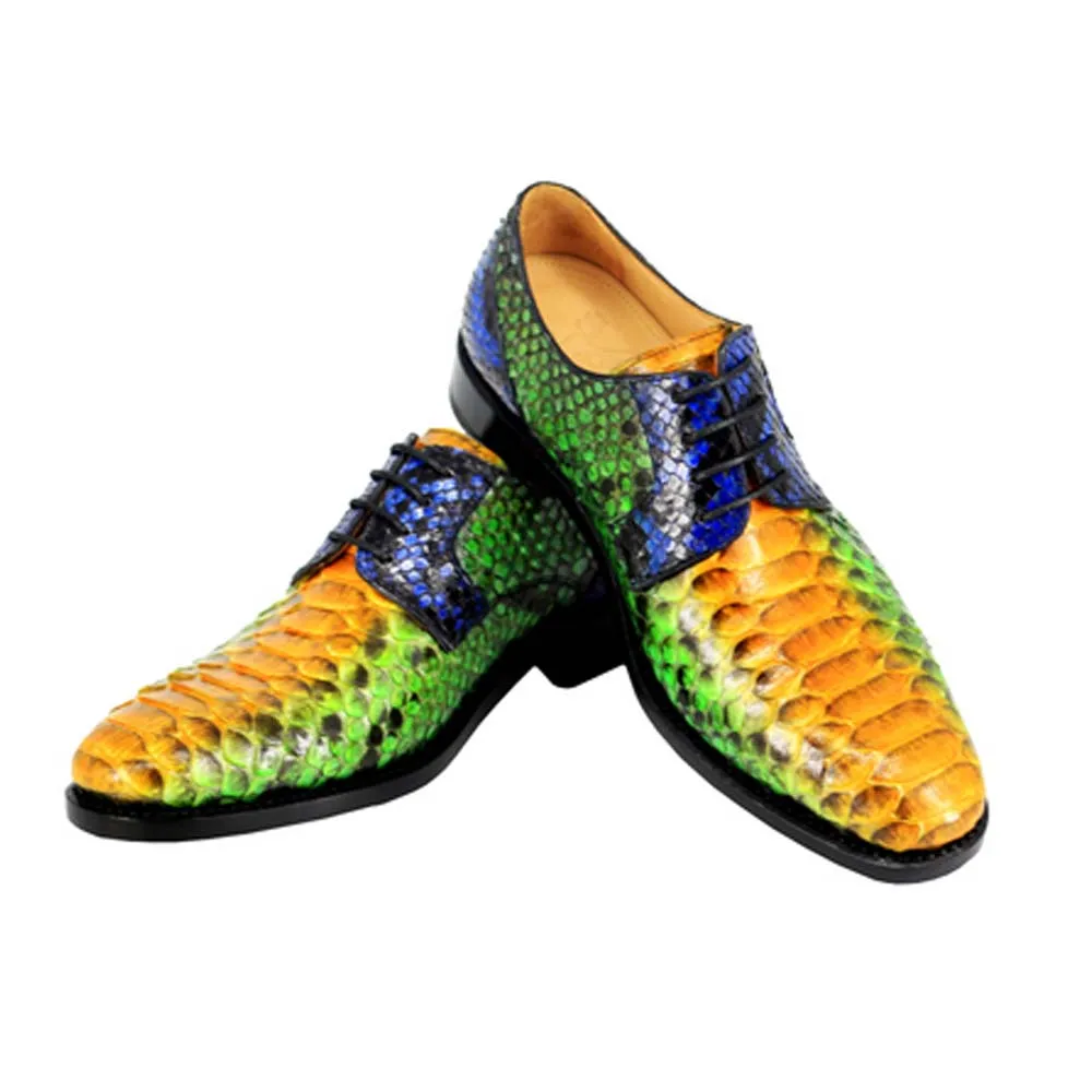 hulangzhishi Python skin  Men dress shoes  Pure manual snake Leather shoes  Color matching  shoes  factory men fromal shoes