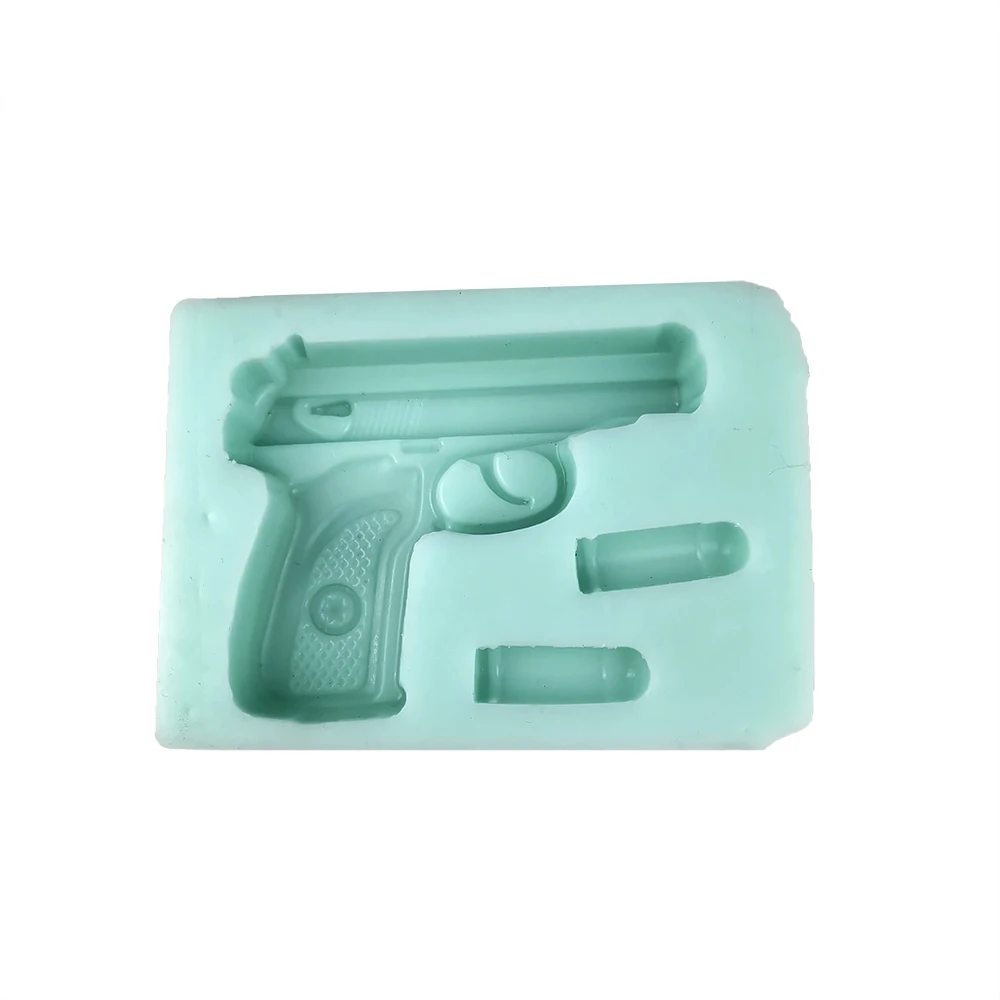 PRZY Pistol Bullet Soap Molds, Silicone Gun Molds, Handmade Fondant Soap Clay, Resin Candle Mould