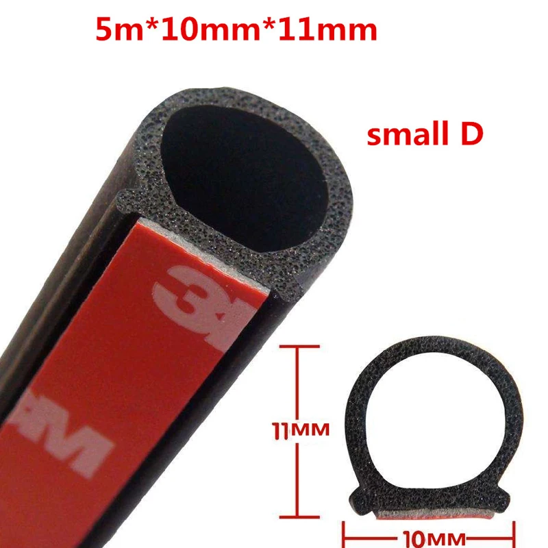 

5 метров 14 мм * 12 мм большая d-форма gomma striscia weatherstrip sigilli hollow small D 11*10 мм