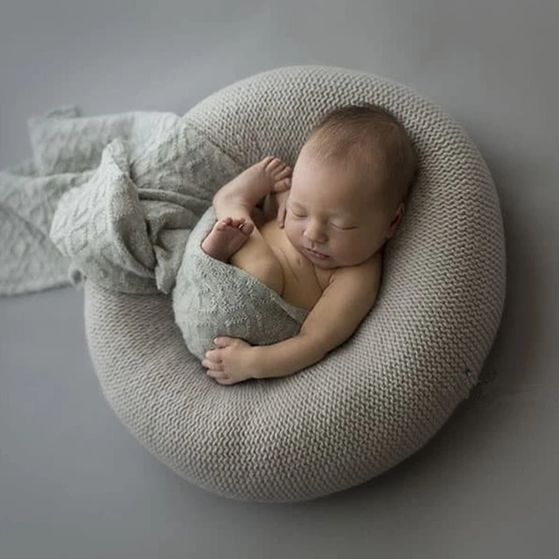 Newborn Baby Photography Basket Pillow Grey Photography Blanket Studio Shoots Posing Aid Photo Accessories Detachable Pillow New