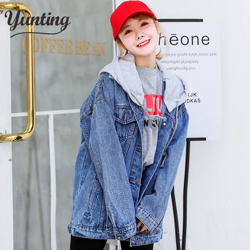 

Women Jeans Jackets 2024 New Female Spring Autumn Long sleeve Hooded Denim Jacket Women Ladies Casual Loose Basic Coat