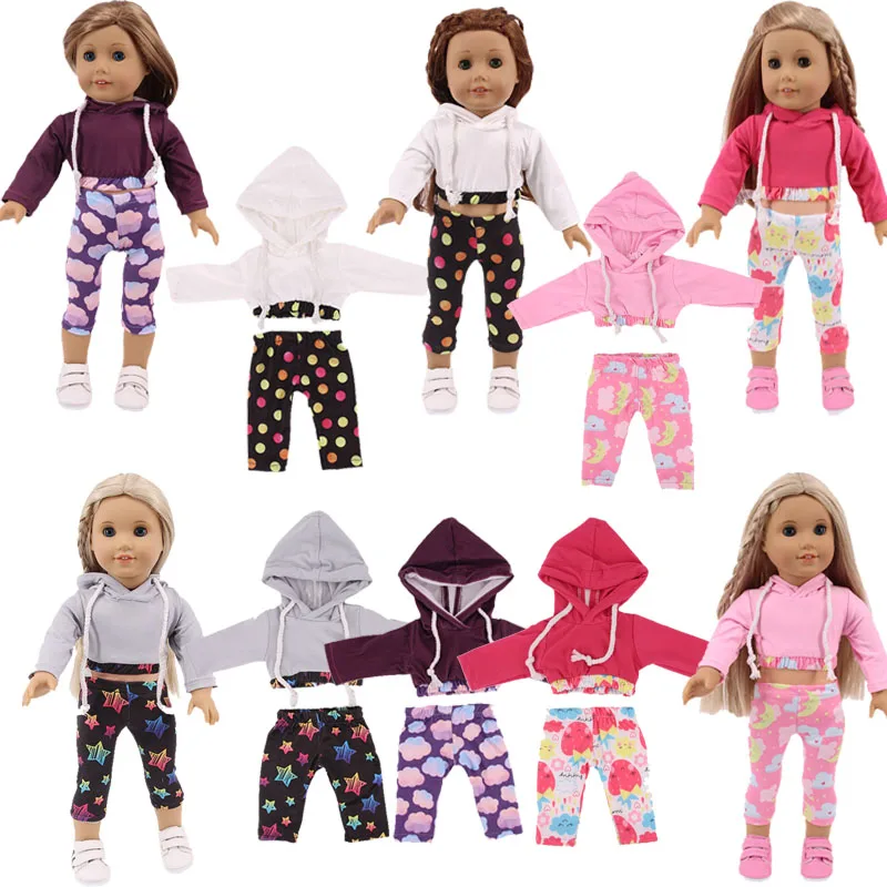 Doll Clothes Casual Sportswear Fit 18-Inch American Doll And 43cm Reborn Baby Doll, Our Generation, Christmas Gifts For Girl