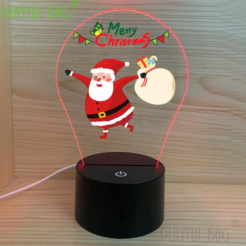 2021 Christmas 3D small night light colorful touch remote control LED table lamp holiday gift decoration luminous adult toy vd36