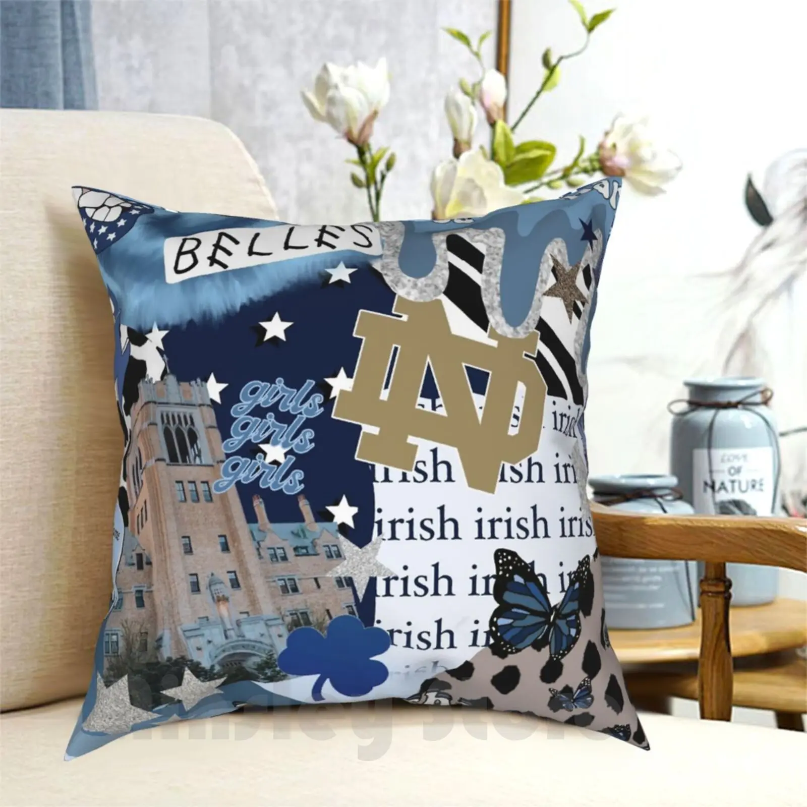 Saint Mary’S College Edit Pillow Case Printed Home Soft DIY Pillow cover Saint Mary S College Smc Belles Notre Dame Nd Irish