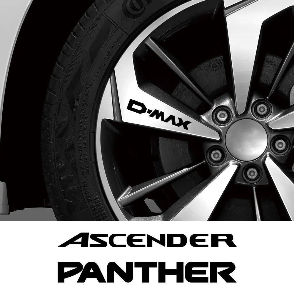 4pcs Car Wheel Rim Stickers For Isuzu PANTHER ASCENDER D-MAX S X Auto Tuning Accessories Vinyl Film Reflective Decals