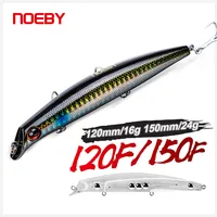Señuelos de pesca NOEBY Sasuke Minnow, 12cm, 16g, 15cm, 24g, Wobblers flotantes sin labios, cebo duro Artificial para lubina, señuelo de pesca