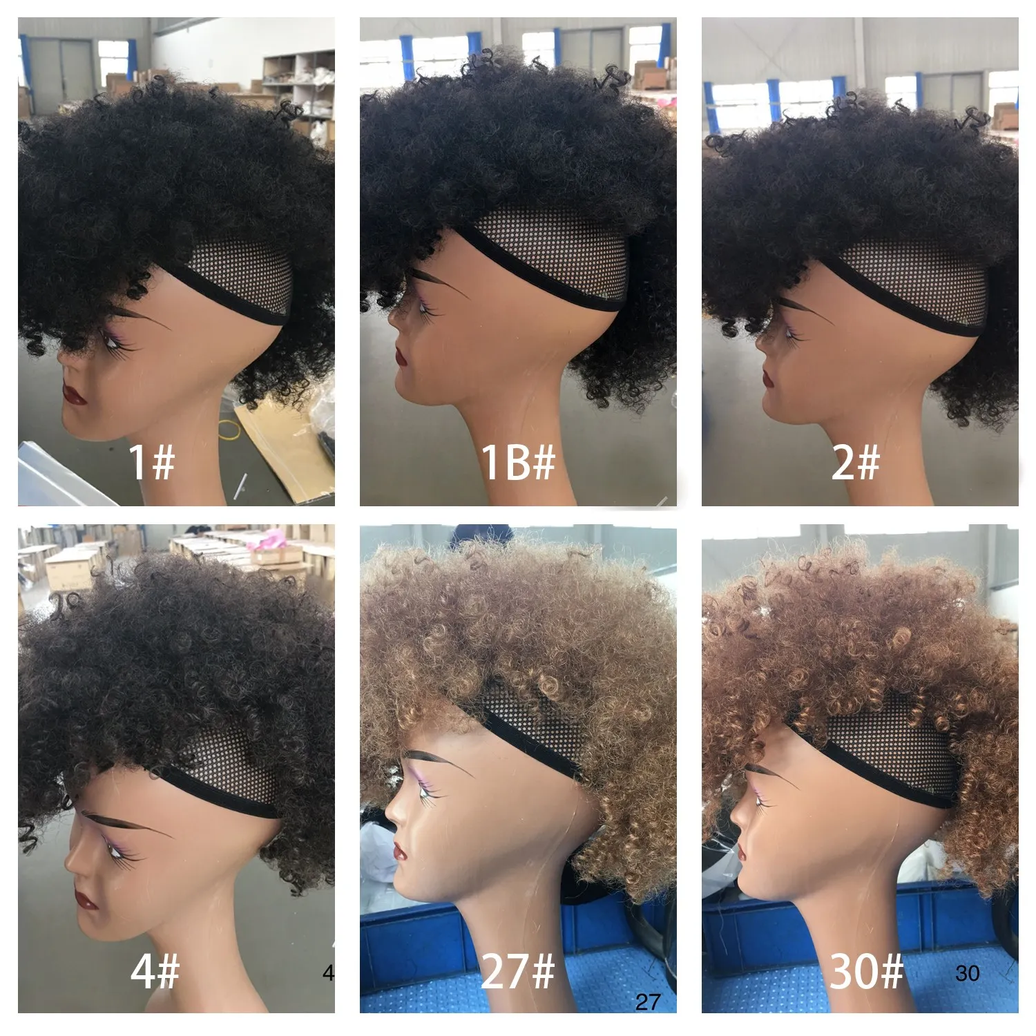 Lydia Synthetic High Puff Afro Short Kinky Curly Middle-Part Wig T1B/Pink Red Black Clips In Hair Extension  Colorful Hairpiece