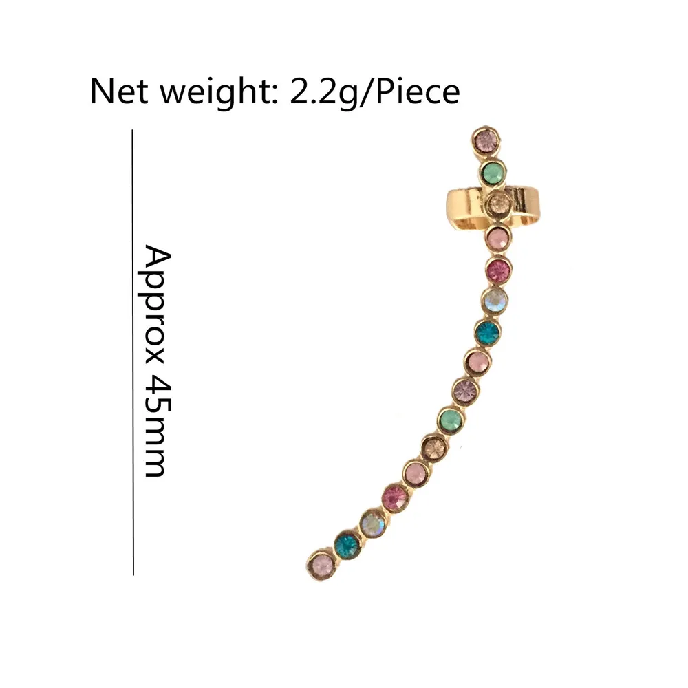 1pcs Multi Color Pastel Rainbow Ear Clip Earrings for Women Ear Cuff Jewelry Gold Color Vintage Clip Earring Brincos Bijoux Gift