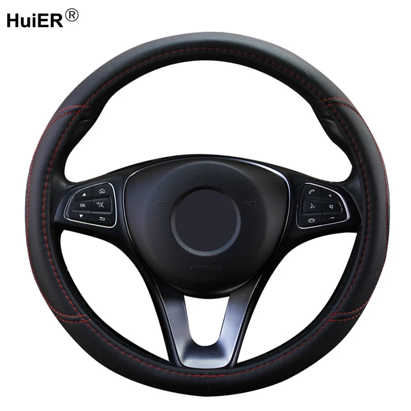 Universal Car Steering Wheel Cover Artificial Leather Wrap Non-slip Braid on the Steering-wheel Auto Accessories Funda volante