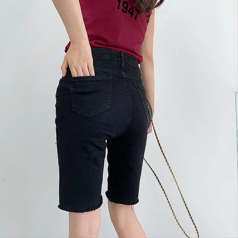 Calça jeans feminina de cintura alta, nova moda verão 2021