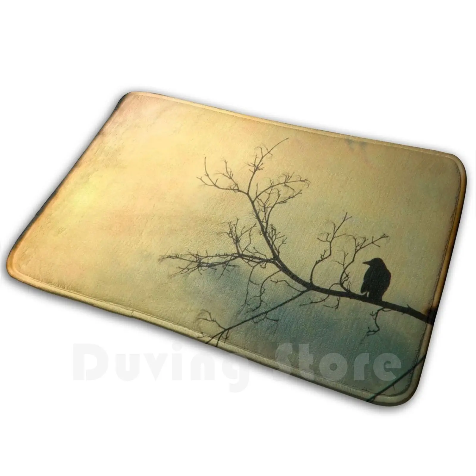 Mellow Carpet Mat Rug Cushion Soft Non-Slip Bird Black Surreal Gothic Crow Ttv Raven Nature Animal Golden Day Mellow