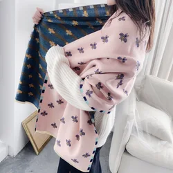 2022 winter women Cashmere scarf fashion thich warm neck bandana lady pashmina shawls and wrap lady cashmere scarves soft stoles