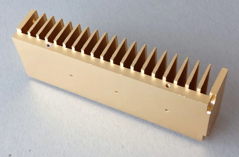 

Anodized Aluminum Heat Sink Gold Silver 200mmx40mmx68mm Brushed DIY Chassis Radiator