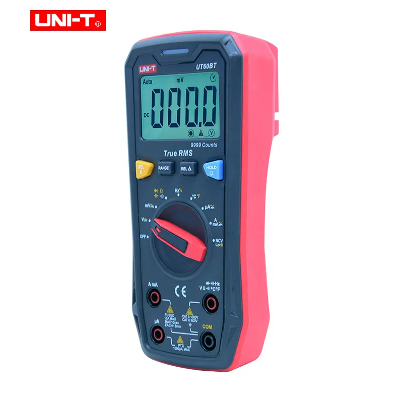 UNI-T UT60BT True RMS Digital Multimeter 1000V AC DC Voltmeter Ammeter 9999 Counts Frequency Meter Capacitor Temperature Tester