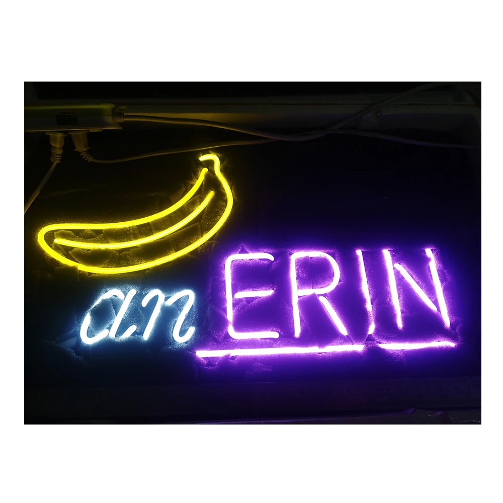 Promotion Banana An Erin Custom Handmade Real Glass Tube Restaurant Shop Market Store Decoration Display Neon Sign Light 17“X10”