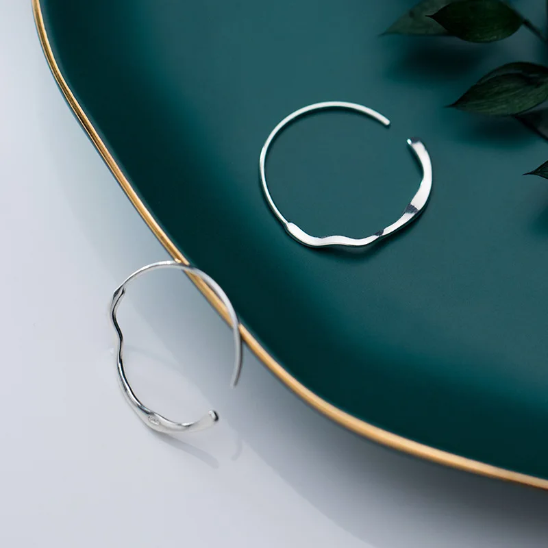 100% 925 Sterling Silver 2.4CMX2.6CM Large Hoop Earrings Gift For Women Lady Drop Shipping