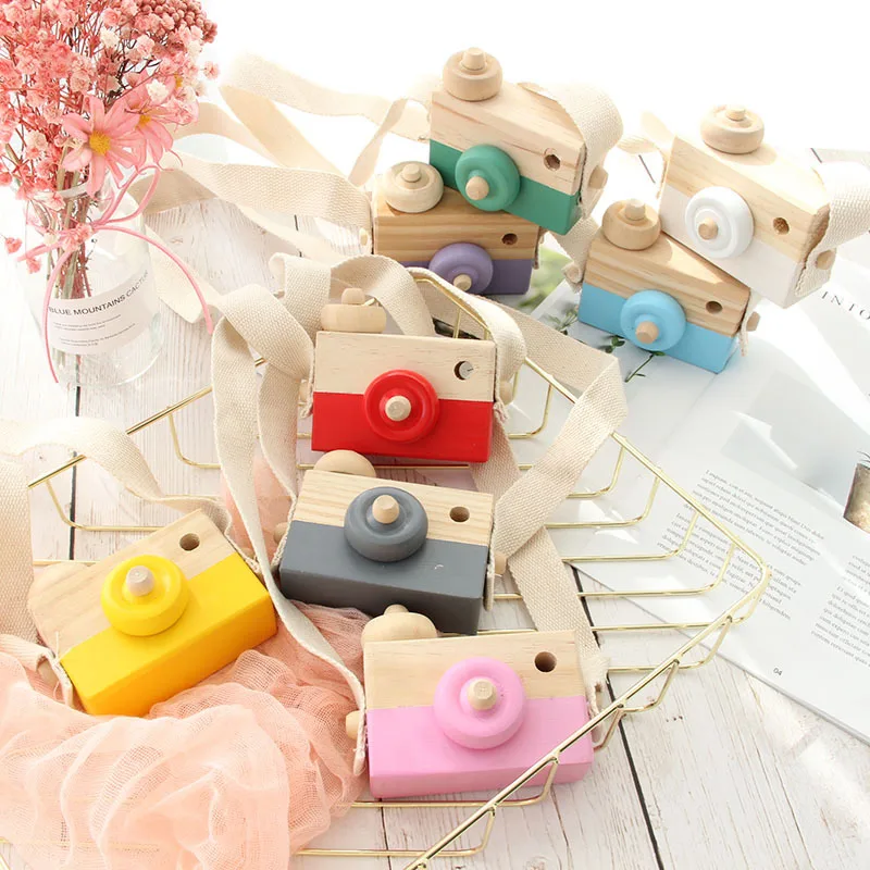 New Cute Nordic Hanging Wooden Camera Toys Kids Toy Gift Home Room Decor Furnishing Articles Toys For Kid Photography Prop Gifts