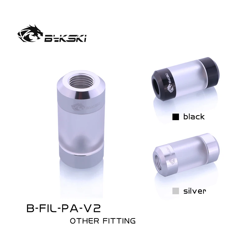 Bykski B-FIL-PA-V2 Double G1/4 Metal +Acrylic Filter Water System Dedicated Dual Spiral Pattern Brass Connector Computer Fitting