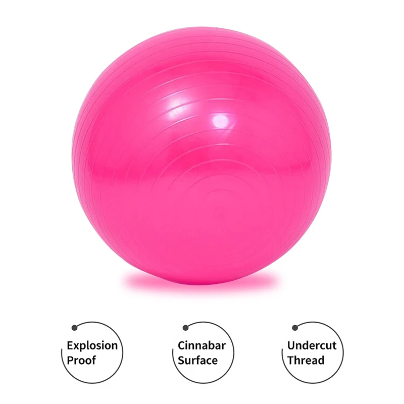 Thick Yoga Balance Training Ball with Air Pump and Inflation Needle, 65cm