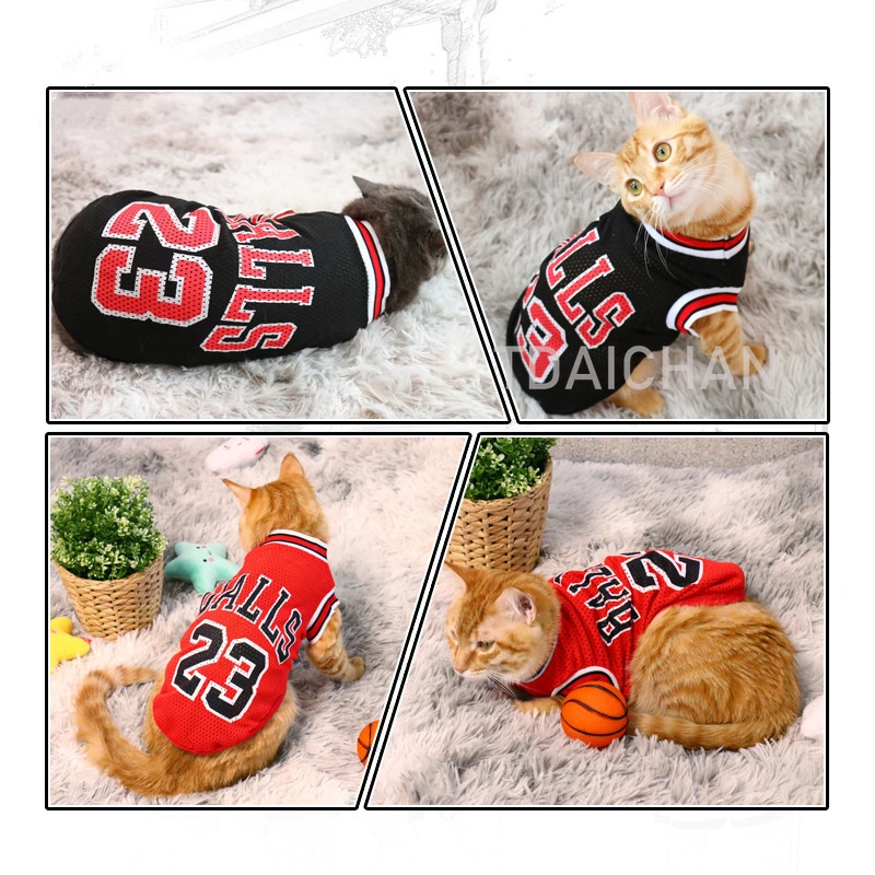 Pet Vest Summer Thin Cool Basketball Expert Cosplay Costume Anti-hair Loss Fashion Brand Jersey Pet Supplies Cat Dog Shoot Props