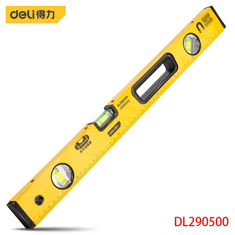 

Deli DL290500 Fine Milling Bottom Level Ruler Length: 500mm Aluminum Alloy Strong Bottom Magnetic Measuring Tools Hand Tools