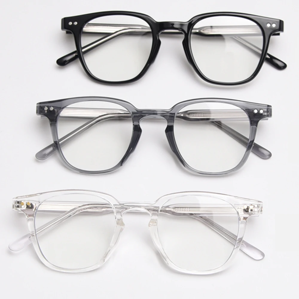 Kachawoo-gafas cuadradas para hombre y mujer, lentes ópticas TR90, anti luz azul, transparente, gris y negro, marco hecho a mano, estilo coreano