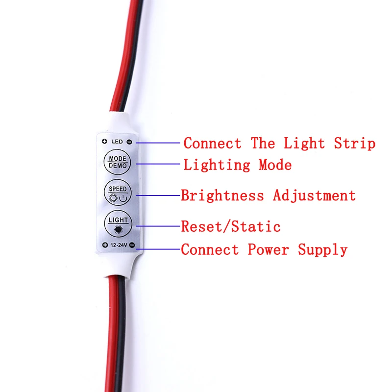 Third Gear Button Mini Dimmer LED Strip Controller DC12V 24V Mini Dimmer LED Strip Light Color Controller