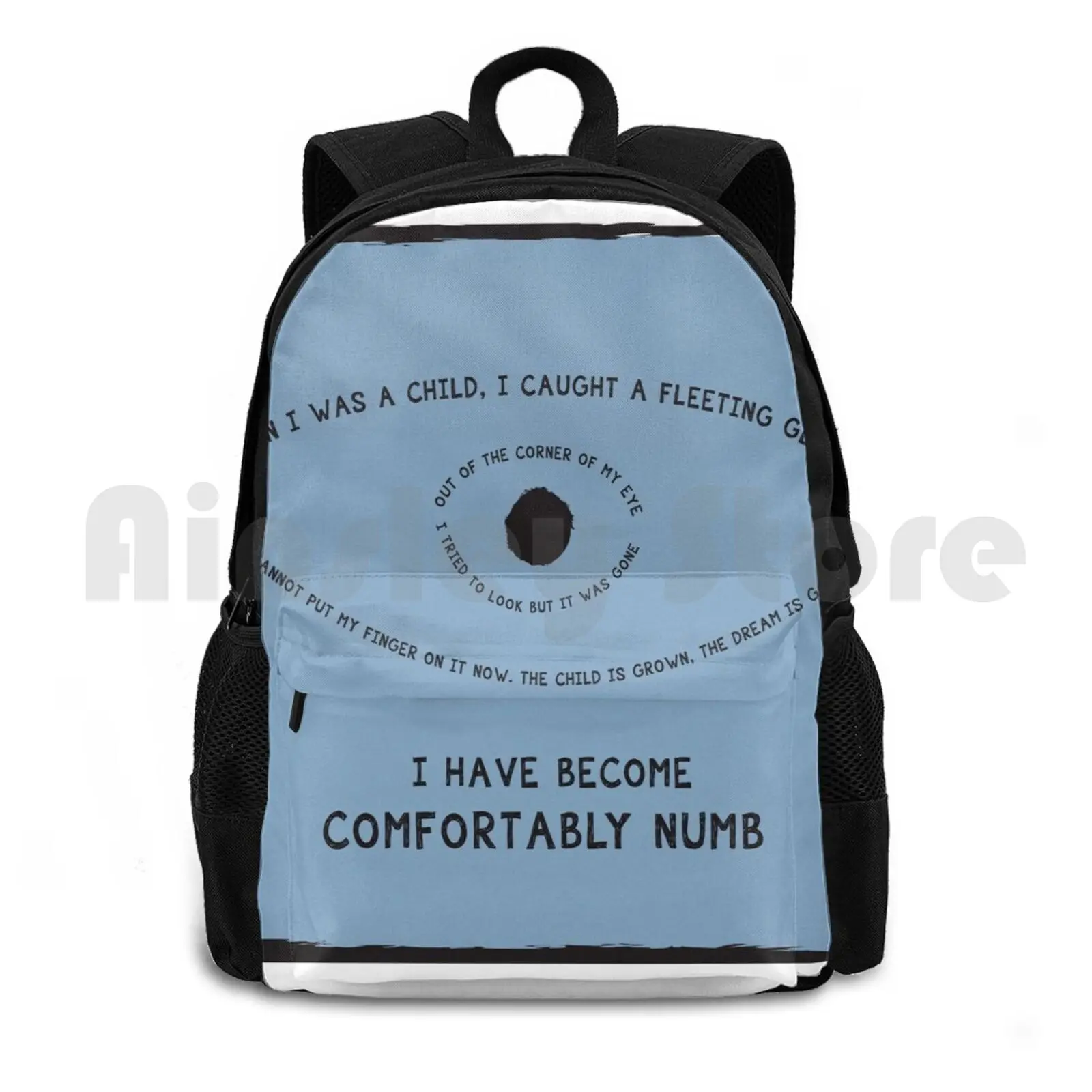 

Comfortably Numb Outdoor Hiking Backpack Riding Climbing Sports Bag Comfortably Numb Typography Lyrics Quote Music