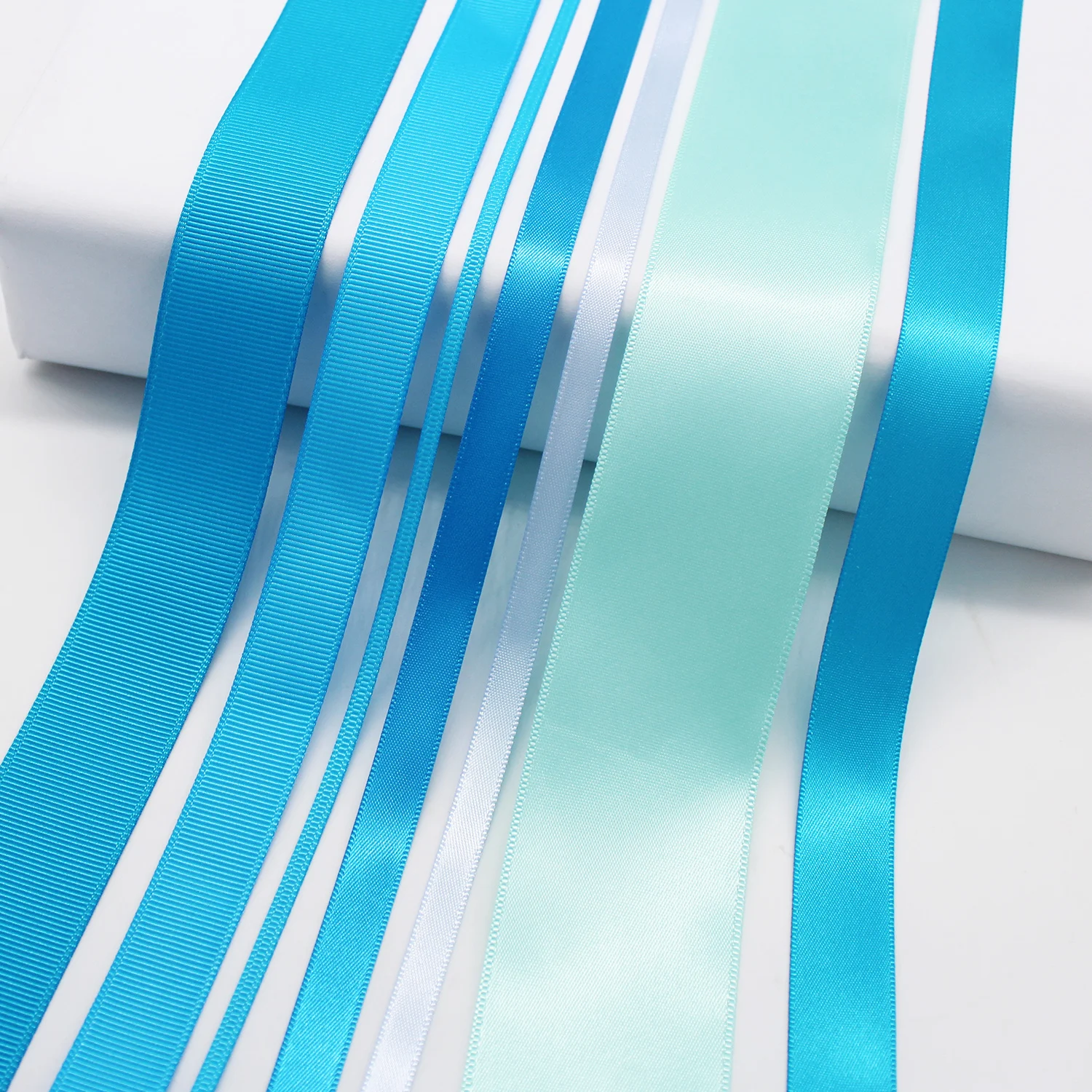 5 Meter/Lot Largest Collection Blue Solid Color Grosgrain Ribbon Satin Ribbon Many Widths Available For DIY Crafts Accessories