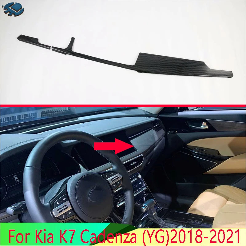 For Kia K7 Cadenza (YG)2018-2021 Carbon Fiber Style Center console Interior Instrument Panel Around trim