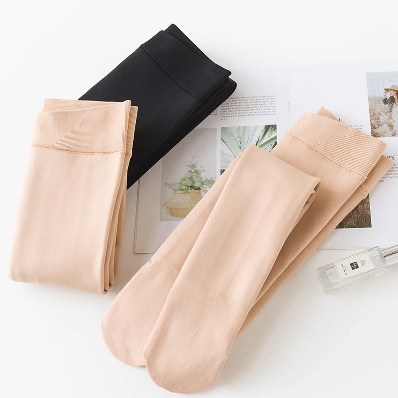 Trang Quần Legging Nữ Chân Trần Dày Ấm Áp Trong Mùa Thu Và Mùa Đông Hiện Vật Nude Quần Cotton Và Tất