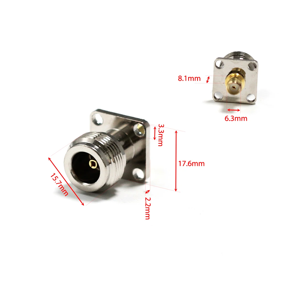 1pc  N  Female Jack  switch SMA  Female Jack  RF Coax Adapter convertor  4-hole panel mount  Goldplated  NEW wholesale