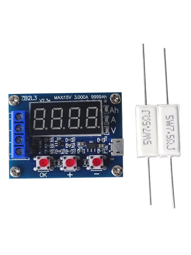 1.2V 12V 18650 ZB2L3 Li-ion Lithium Battery Capacity Tester + Resistance Lead-acid Battery Capacity Meter Discharge Tester 1 Set