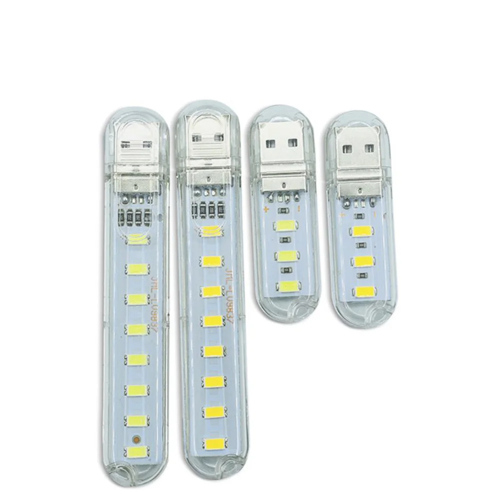 Portable USB 5V Desk Reading Light 3 8 12 24 LEDS SMD 5730 Mini Book Lights Table Night Lamp White & Warm Color For Power Bank