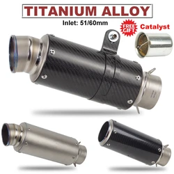 51mm 60mm Motorcycle Exhaust Muffler Carbon Fiber Titanium Escape Moto DB Killer Clamp Scarf  for Yamaha R6 S1000RR Z900 NMAX R3