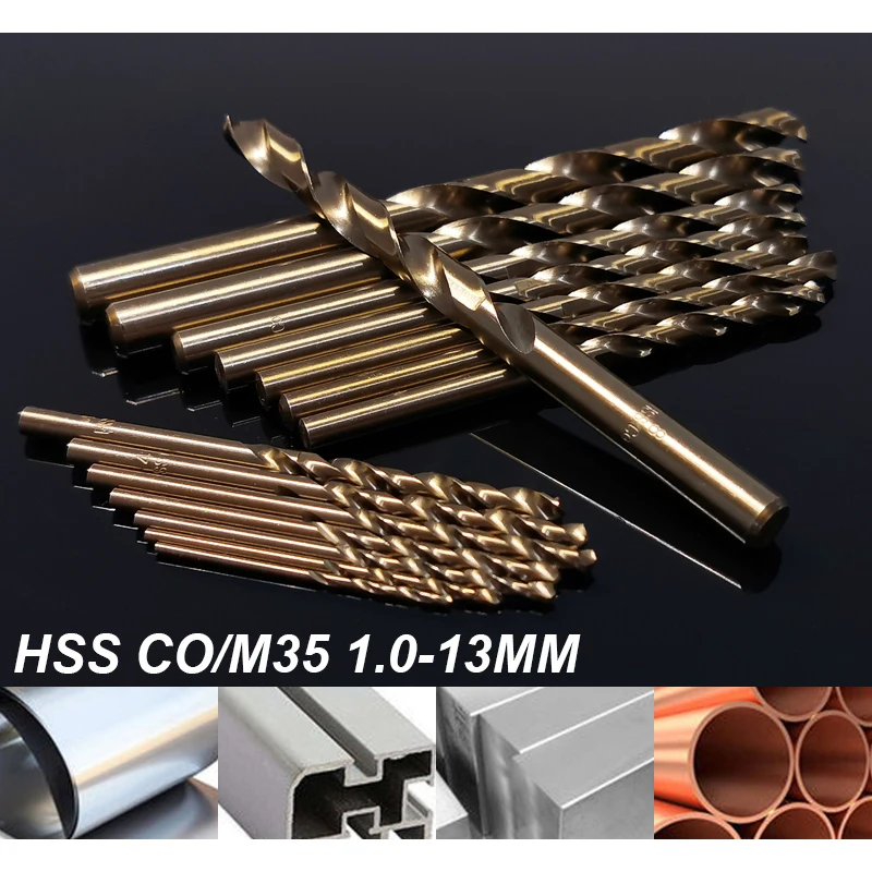 29 ขนาด 1.0-13 มม.HSS CO/M35 TwistเจาะBitสแตนเลสตัดทั้งหมดGroundโลหะReamerเครื่องมือ