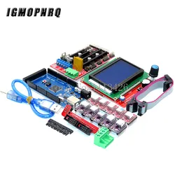 Mega 2560 R3 CH340+1pcs RAMPS 1.4 Controller+5pcs A4988/DRV8825 Stepper Driver Module+1pcs 12864 controller for 3D Printer kit