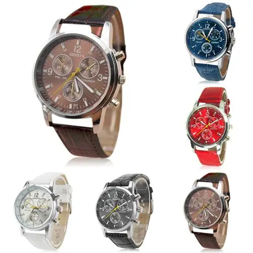 

Women Wrist Watch Men Fashion Faux Leather Band Quartz Clock Analog Arabic Numerals Wrist Watch reloj mujer Ladies Watch