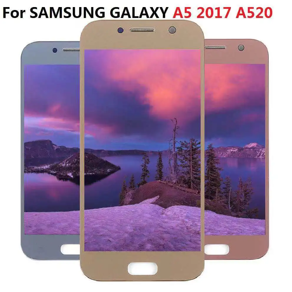 

100% тестирование для SAMSUNG GALAXY A5 2017 A520, зеркальный ЖК-дисплей, сенсорный экран, дигитайзер, ЖК-дисплей для A5 2017, сменный ЖК-дисплей в сборе