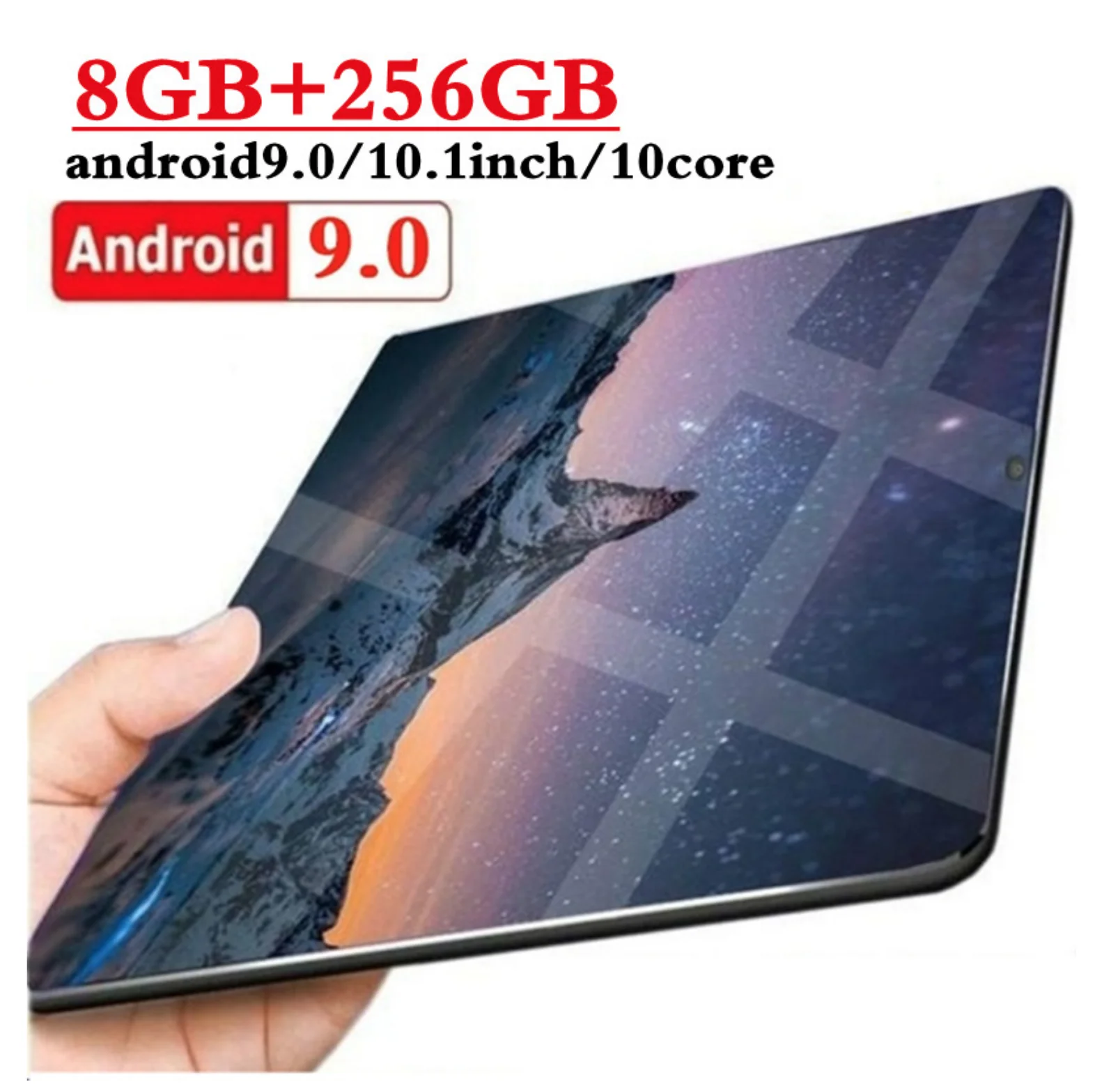 

New Design 10.1 inch Tablet Pc Android 9.0 Google Play Quad Core 4G Phone Call Wifi GPS 2.5D Tempered Glass 1280*800 IPS Tablet