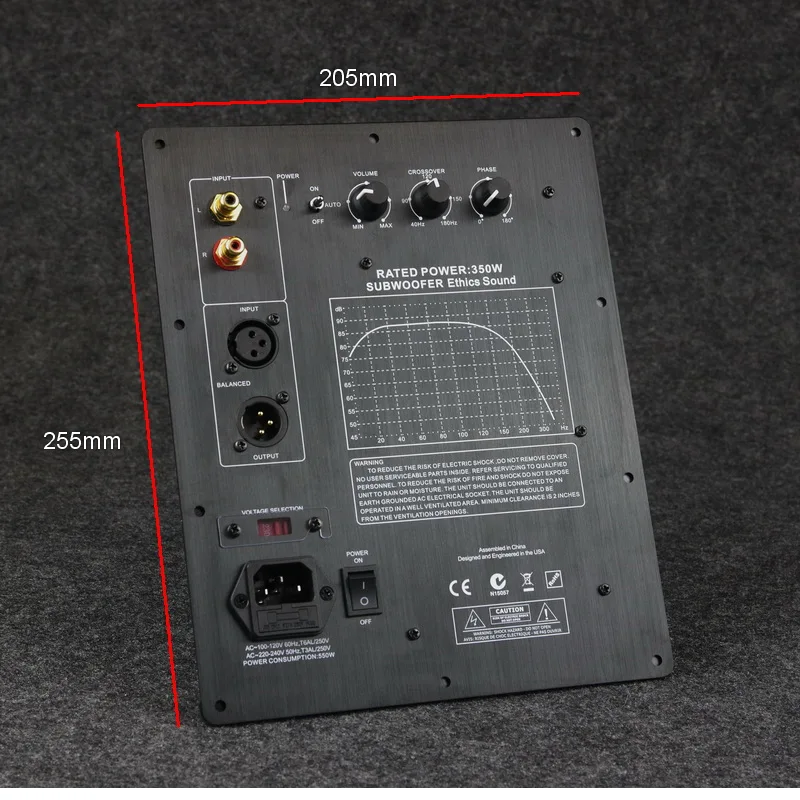 

350W subwoofer amplifier board with dynamic EQ algorithm, amplificador subwoofer suitable for 10~12 inch subwoofer board