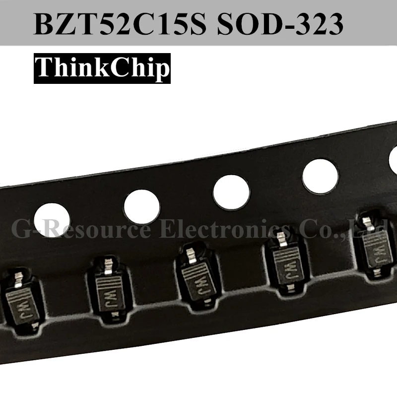 صمام ثنائي مثبت الجهد 15 فولت (100 قطعة) BZT52C15S SOD-323 SMD 0805 (بمناسبة WJ)