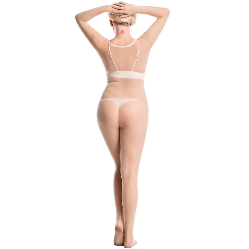 Unisex Five Fingers Toes 360 Degree Seamless Tight Bodystocking U Convex Pouch Penis Sheath Tights Body Sexy Crothless Bodysuits