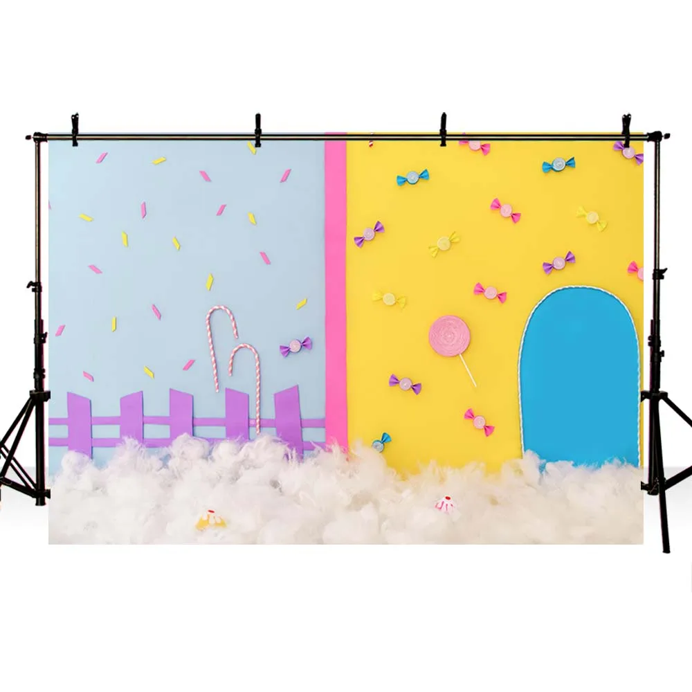 Mehofond-Fondo de algodón para fotografía de niños, telón de fondo de Tierra dulce para estudio fotográfico, piruleta dulce, fiesta de cumpleaños, retrato de recién nacido