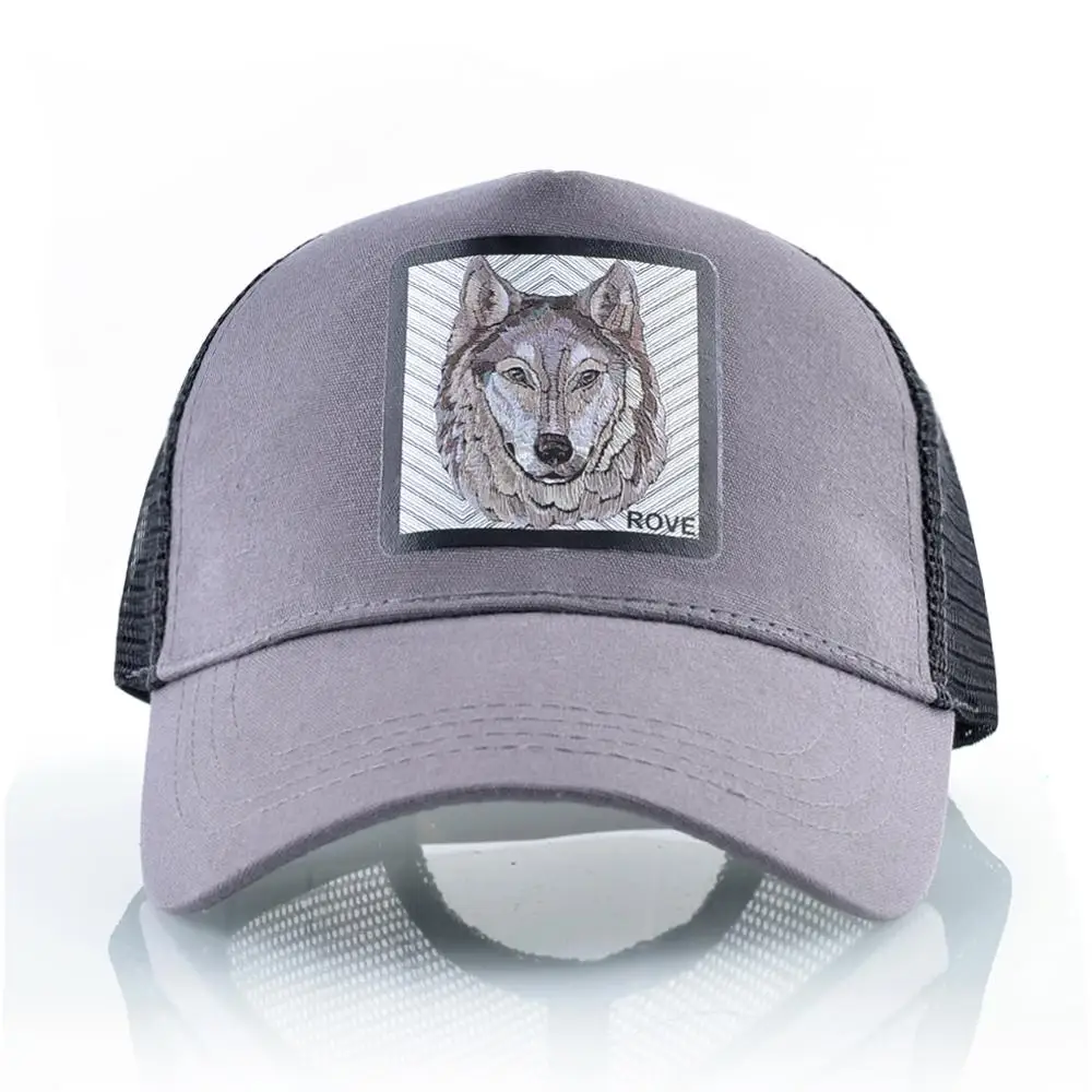 Fashion Baseball Cap With Wolf Patch Outdoor Breathable Mesh Visor Caps Men Snapback Hip Hop Baseball Hat For Women Visor Hats