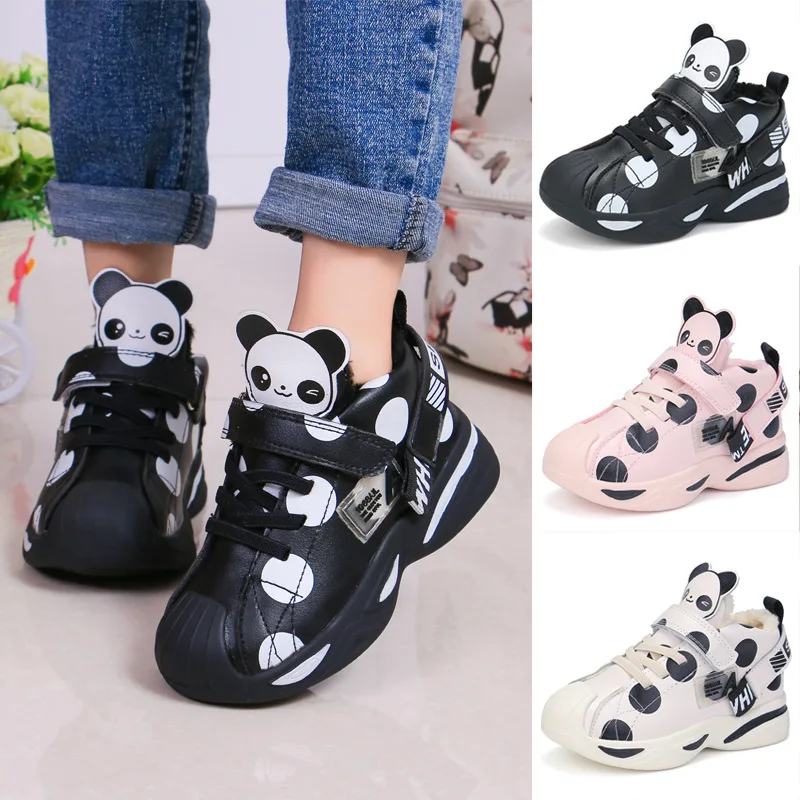 Sneaker invernale da ragazzo in peluche per scarpe da bambino scarpe da bambina per bambini Panda (bianco o nero casuale) scarpe sportive da corsa