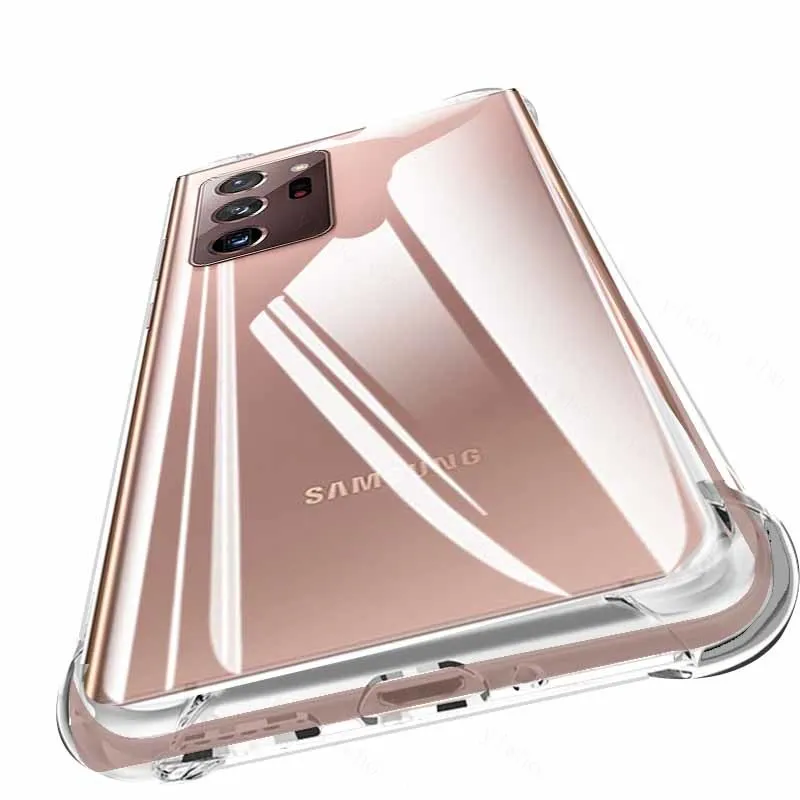 

Shockproof Case for Samsung Galaxy note20 ultra Silicone Phone Cases cover for Note 20 ultra 20ultra Transparent) Back Covers