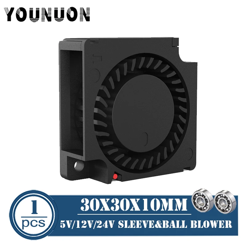 

YOUNUON 3010 Blower Fan 30mm 30x30x10mm Turbo Blower Cooler Fans DC 5V/12V/24V Dual Ball&Sleeve Bearing Mini Blower Cooling Fan