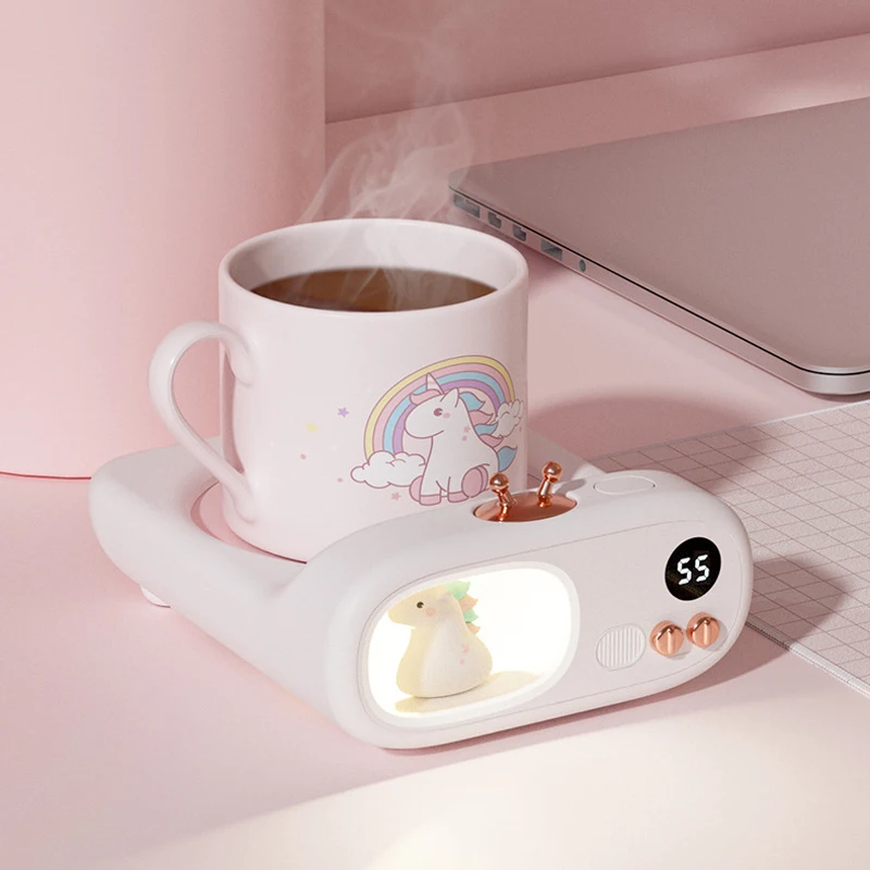 110-220V Cup Heater Coffee Mug Warmer Cute Pet Warmer Coaster Electric Hot Plate Smart Heating Pad For Milk Tea Water Best Gift